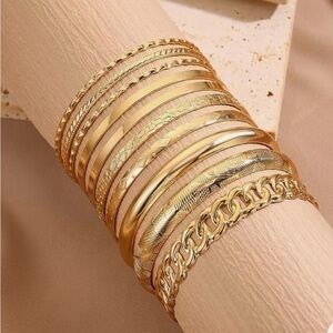 COPY - Elegant Gold Bangle Set